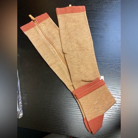 Na Accessories - Copper Support Zip Socks Open Toe